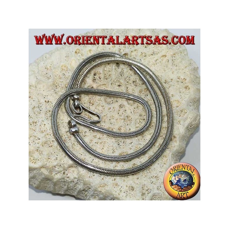 Collana in argento, snake indiano lunghezza da cm 45 spessore mm. 2,8
