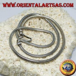 Collar de plata, serpiente india longitud 45 cm espesor mm. 2.8