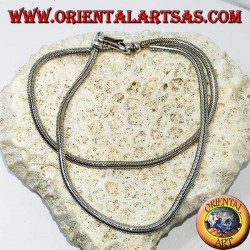 Collier en argent, serpent indien longueur 45 cm, épaisseur mm. 2.8
