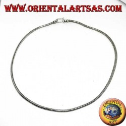 Silver necklace, Indian snake length 45 cm thickness mm. 2.8