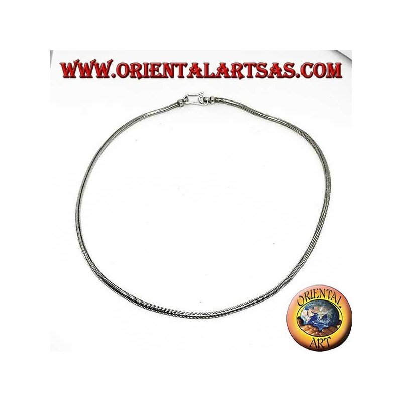 Collana in argento, snake indiano lunghezza da cm 45 spessore mm. 2,8