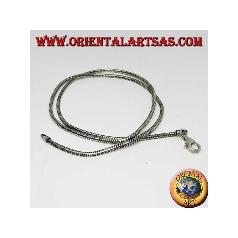 925 ‰ silver necklace, snake length cm.52 and thickness mm. 2.3