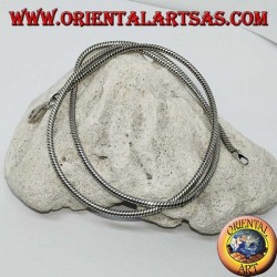 Collar de plata 925 ‰, longitud de serpiente cm.52 y espesor mm. 2.3