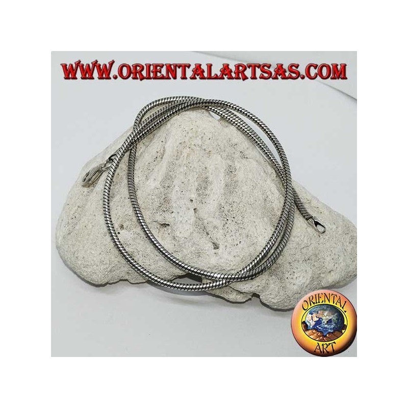 Collar de plata 925 ‰, longitud de serpiente cm.52 y espesor mm. 2.3