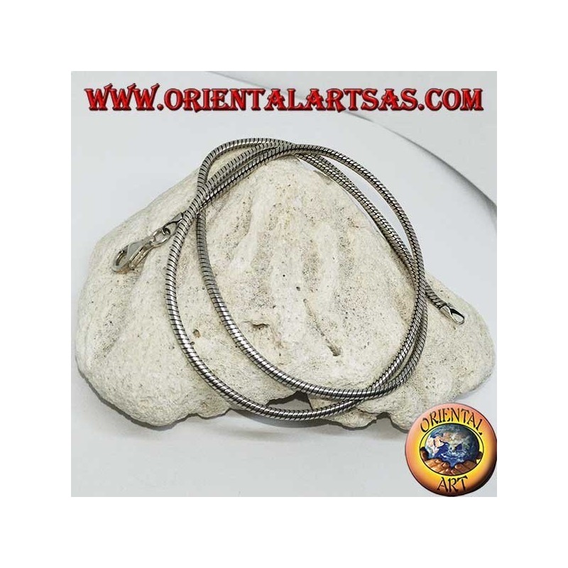 Collana in argento 925 ‰ , snake lunghezza cm.52  e  spessore  mm. 2,3