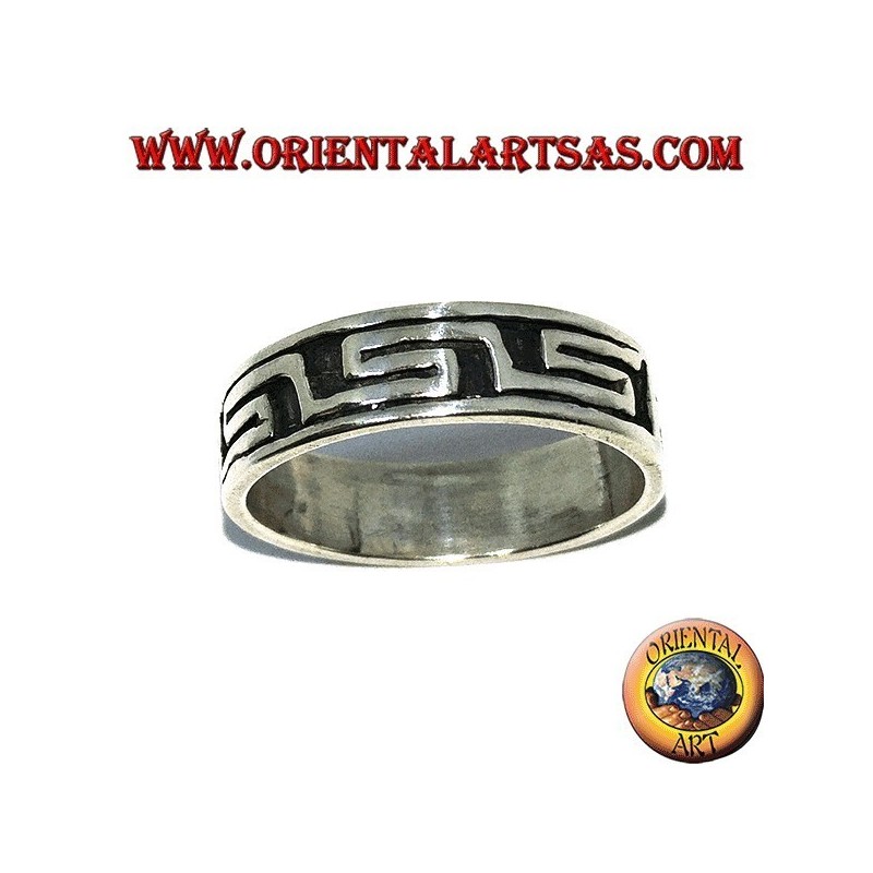 Anillo de plata con anillo de bajorrelieve griego