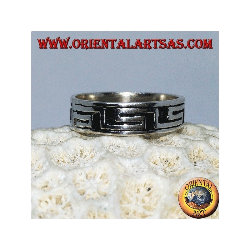 Anillo de plata con anillo de bajorrelieve griego