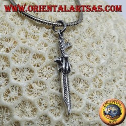 Celtic dagger silver pendant with curved handle