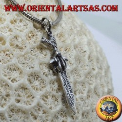 Colgante de plata daga celta con mango curvo