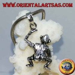 Silver pendant, monkey who masturbates moving his head his arms