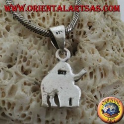 Silver pendant, elephant with baby elephant