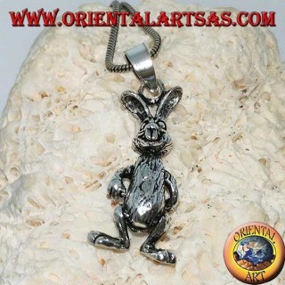 Ciondolo in argento il coniglio muove le gambe le braccia e la testa "Roger Rabbit"