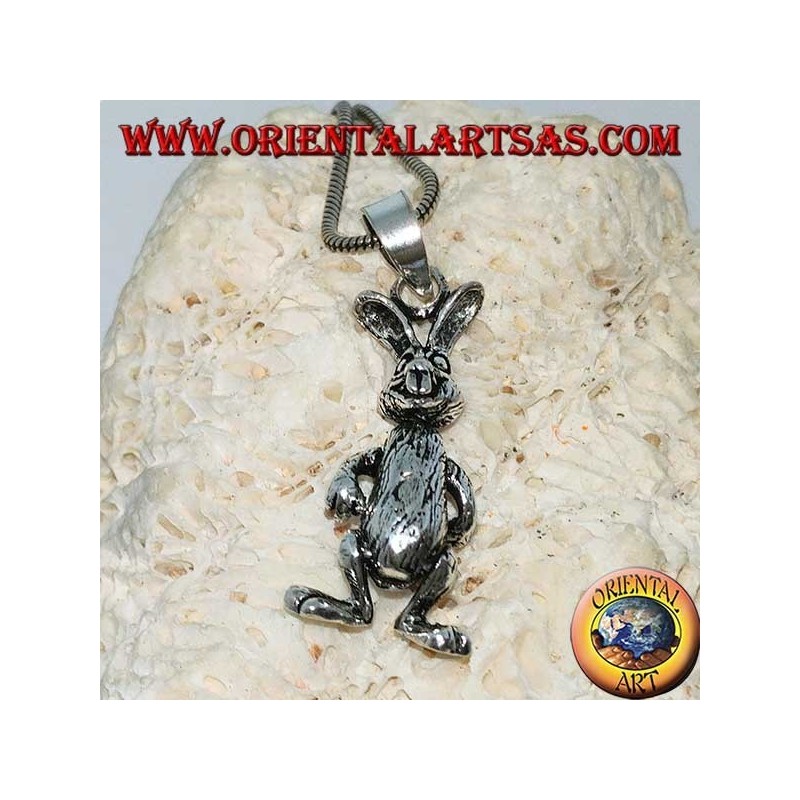 Pendentif en argent le lapin bouge les jambes et les bras "Roger Rabbit"