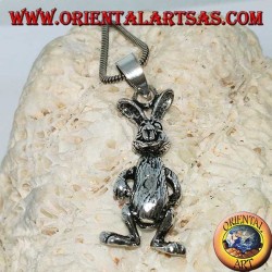 Silver pendant the rabbit moves his legs and arms "Roger Rabbit"