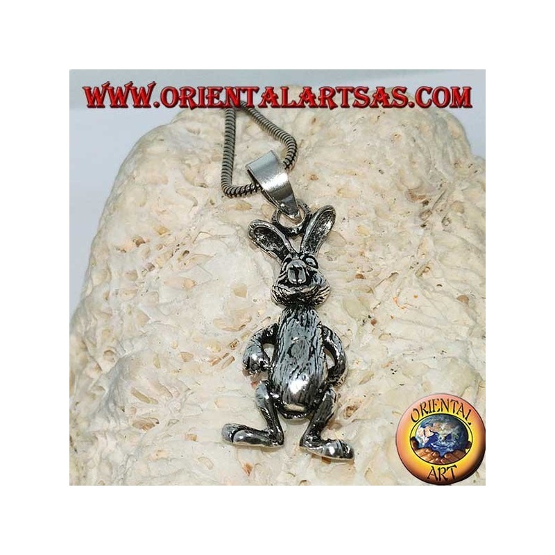 Silver pendant the rabbit moves his legs and arms "Roger Rabbit"