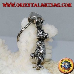 Silver pendant the rabbit moves his legs and arms "Roger Rabbit"
