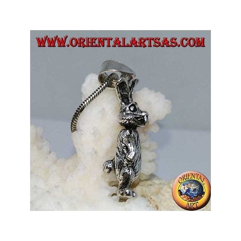 Silver pendant the rabbit moves his legs and arms "Roger Rabbit"