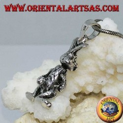 Pendentif en argent le lapin bouge les jambes et les bras "Roger Rabbit"