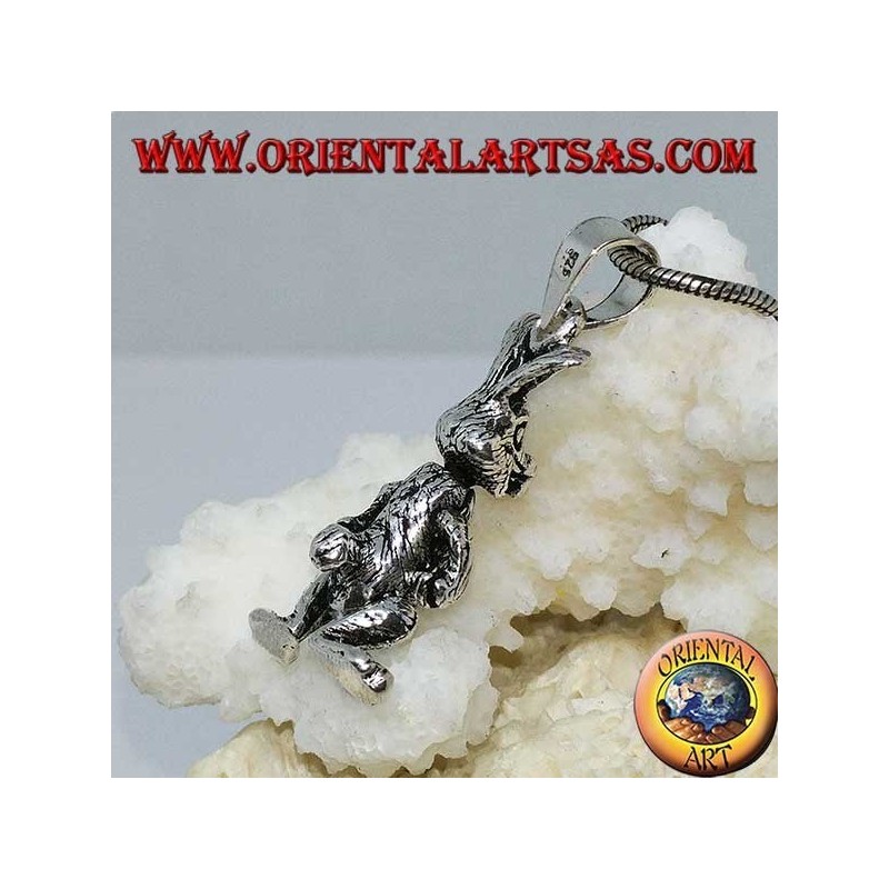 Silver pendant the rabbit moves his legs and arms "Roger Rabbit"