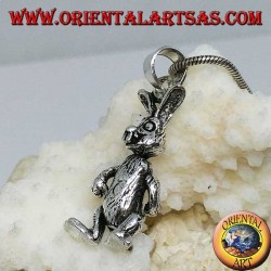 Silver pendant the rabbit moves his legs and arms "Roger Rabbit"