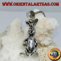 Silver pendant the rabbit moves his legs and arms "Roger Rabbit"