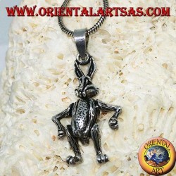 Pendentif en argent le lapin bouge les pattes et tourne la tête