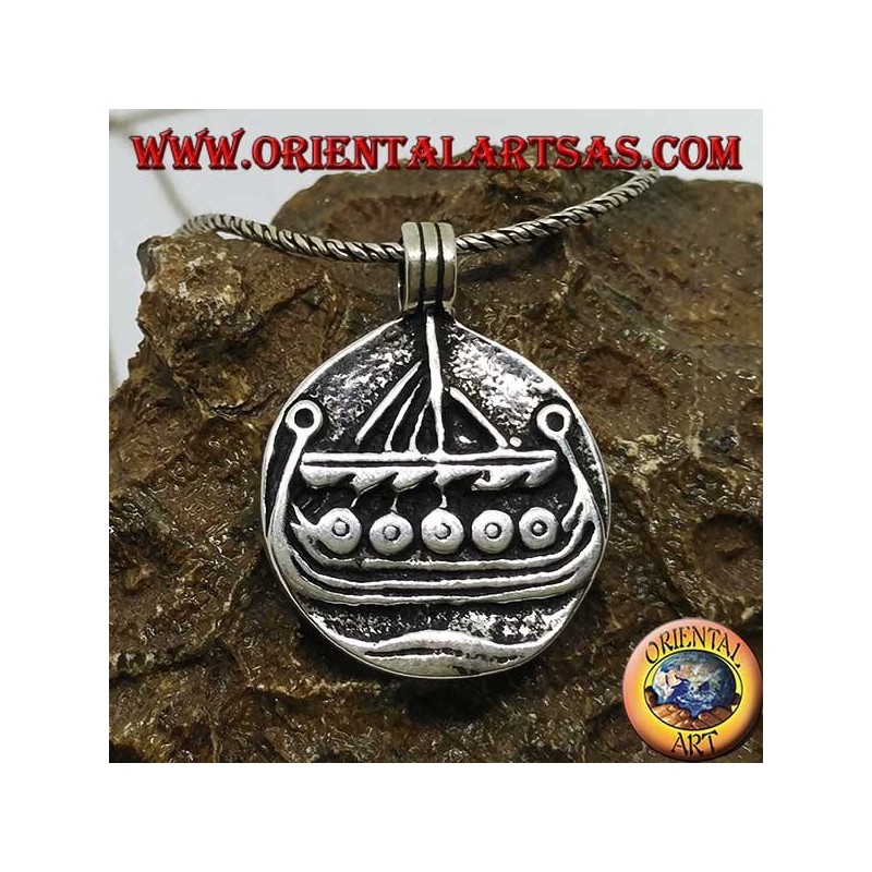 Silver pendant Drakkar Norse Viking ship Jewelery
