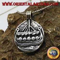 Pendentif en argent Drakkar Norse Viking ship Bijoux