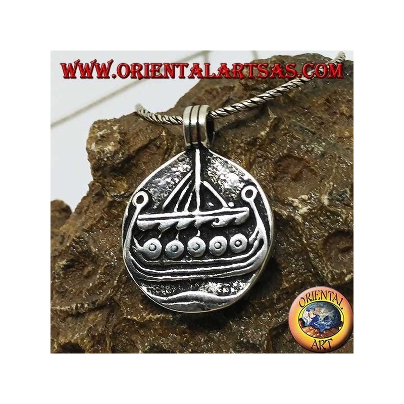 Ciondolo in argento Drakkar  nave norrena vichinga  Gioielli