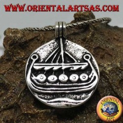 Colgante de plata Drakkar Barco nórdico vikingo Joyería