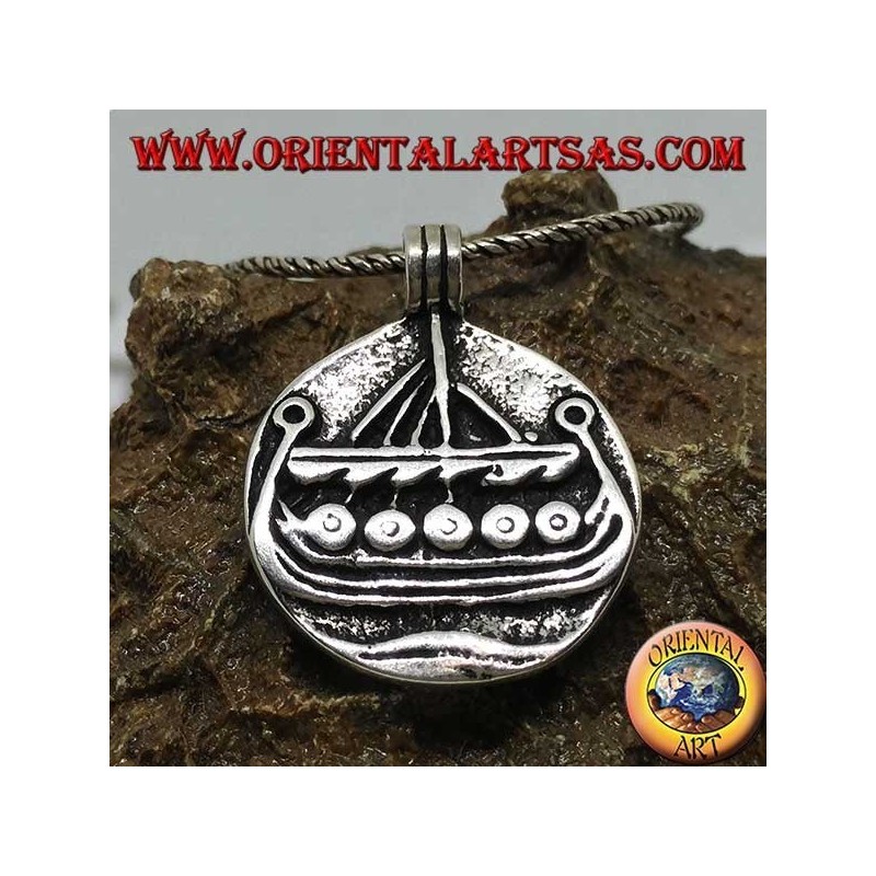 Ciondolo in argento Drakkar  nave norrena vichinga  Gioielli