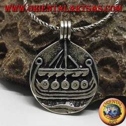 Colgante de plata Drakkar Barco nórdico vikingo Joyería