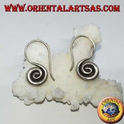Hand-made silver spiral hook earrings Karen (small)