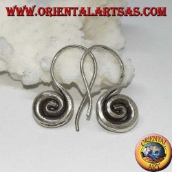 Hand-made silver spiral hook earrings Karen (small)