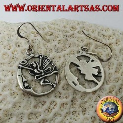 Boucles d'oreilles fée coeur argent