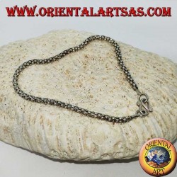 Pulsera de plata veneciana de punto redondo de mm. 27