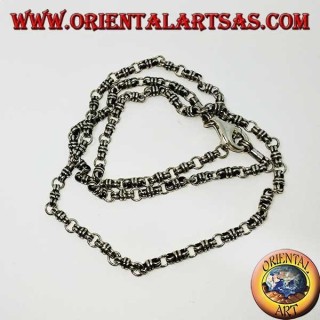 Silver necklace (925 ‰) knot and ring 60 cm long