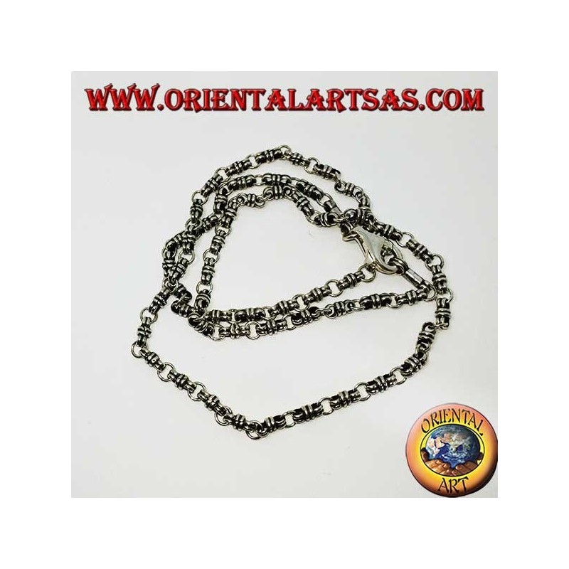 Collier en argent (925) noeud et bague de 60 cm de long