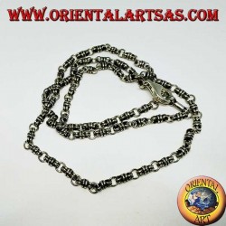 Collar de plata (925 ‰) nudo y anillo de 60 cm de largo