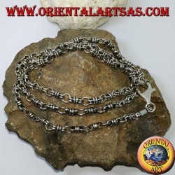 Collar de plata (925 ‰) nudo y anillo de 60 cm de largo