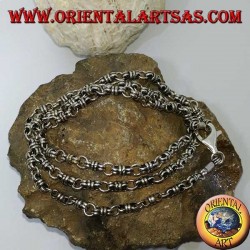 Collier en argent (925) noeud et bague de 60 cm de long