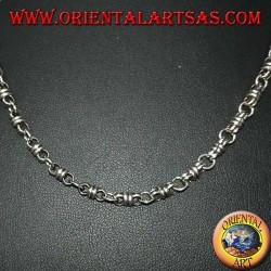Silver necklace (925 ‰) knot and ring 60 cm long