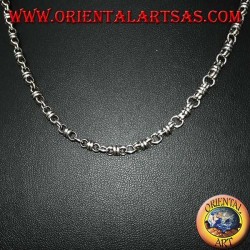 Silberhalskette (925 ‰) Knoten und Ring 60 cm lang