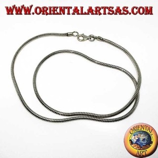 925 ‰ silver necklace, snake length cm.48 and thickness mm. 2.3