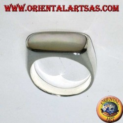 anillo de plata con nácar larga