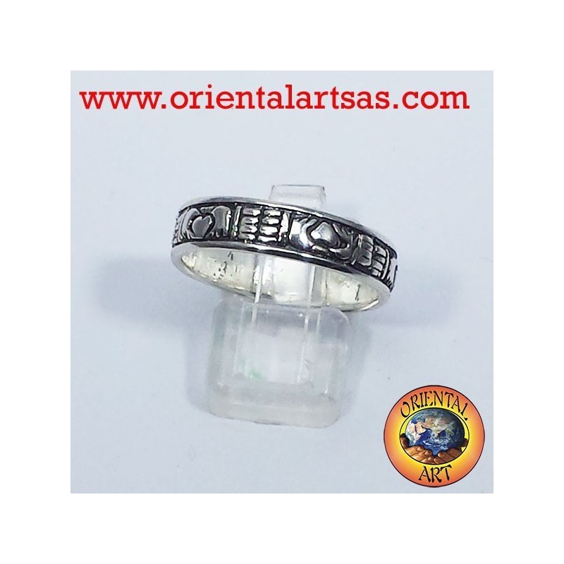 Claddagh Ehering in Silber