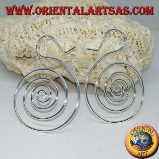 Orecchini a filo d'argento a forma di spirale (grande)