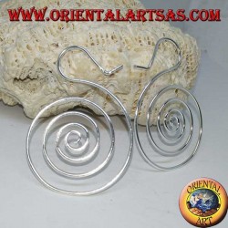 Spiralförmige Silberdrahtohrringe (groß)