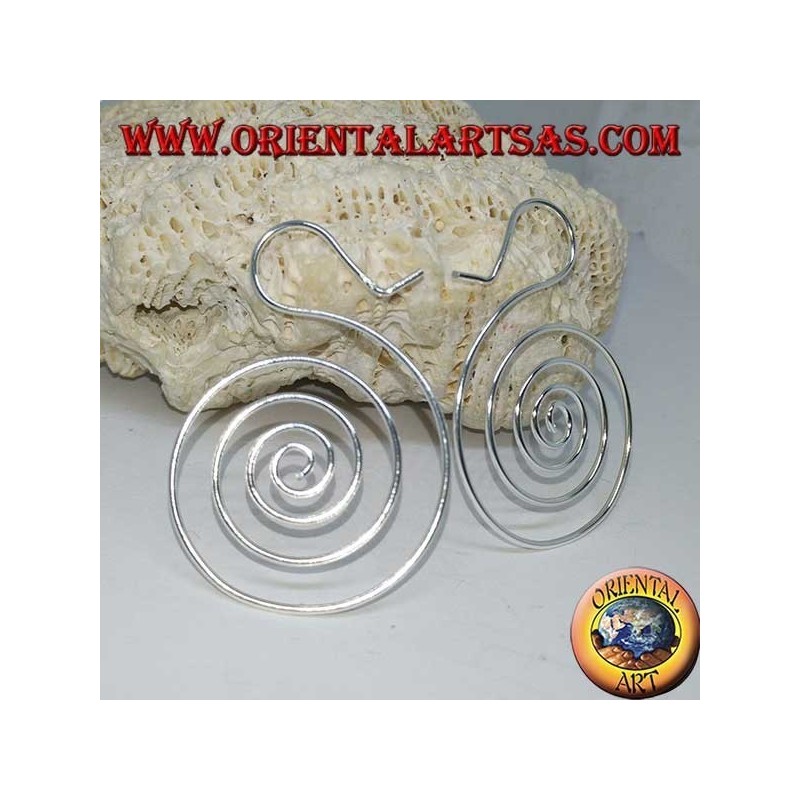 Spiralförmige Silberdrahtohrringe (groß)
