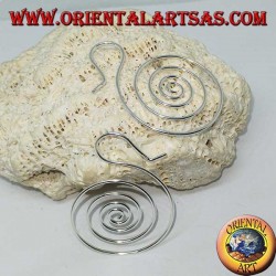Spiral-shaped silver wire earrings (large)